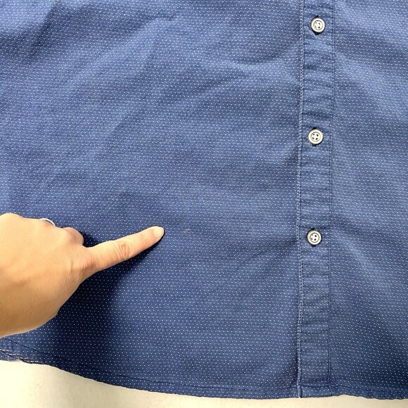 Carbon2Cobalt Textured Stitch Button Down Long Sleeve Shirt Blue size Large - Picture 4 of 5